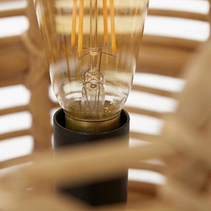 Vloerlamp van rotan en teakhout - Yumi