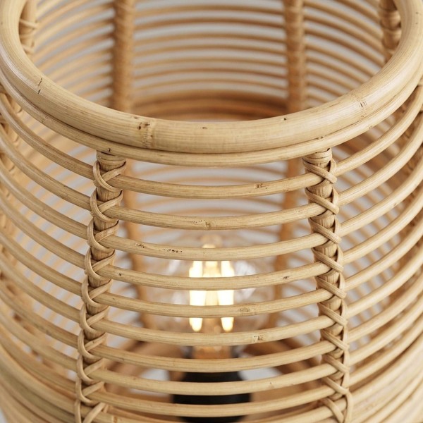 Vloerlamp van rotan en teakhout - Yumi