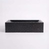 Zwarte terrazzo rechthoekige waskom 45 cm x 40 cm - Mayuri