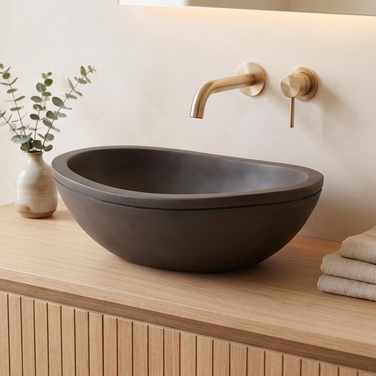 Betonnen waskom - Diep antraciet - Mineralis