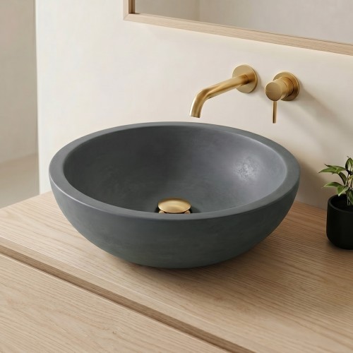Ronde betonnen waskom - Kopergroen - Urban Rock