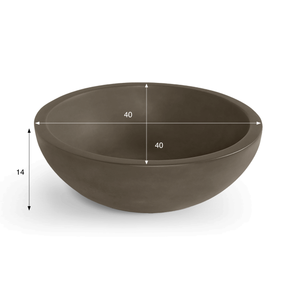 Rond betonnen bekken in natuurlijke kleur - Urban Rock