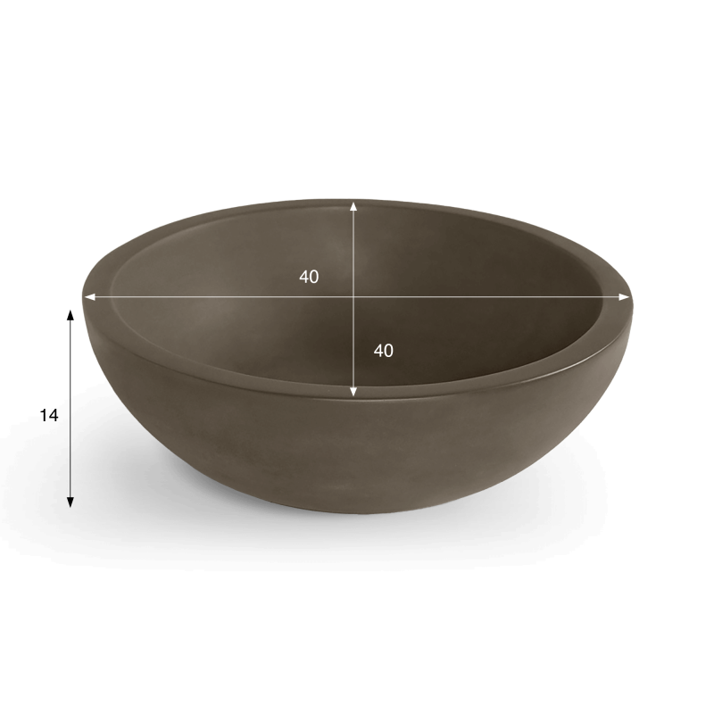 Rond betonnen bekken in natuurlijke kleur - Urban Rock