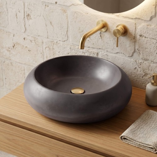 Ronde betonnen waskom - Diep antraciet - Concrete Essence