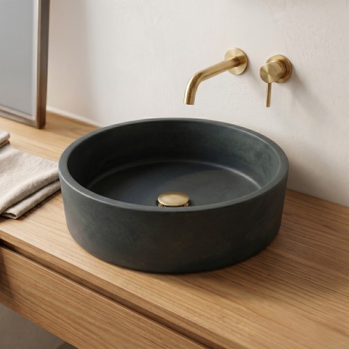 Rond betonnen waskom - Kopergroen - Mineraal