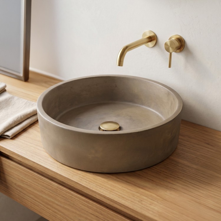 Rond betonnen waskom - Natuurlijke kleur - Mineral