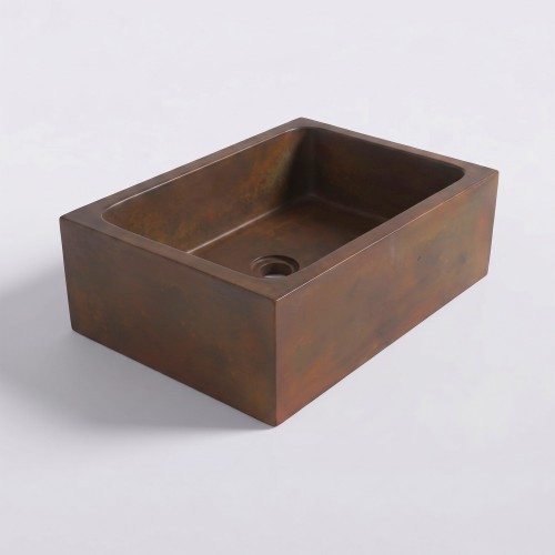 Rechthoekige betonnen waskom - Vintage bruin - Slate Wave