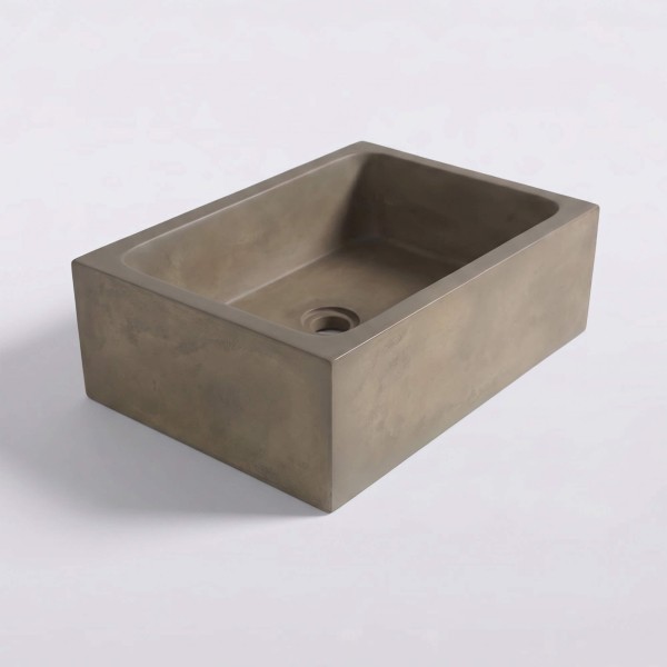 Rechthoekige betonnen waskom - Natuurlijke kleur - Slate Wave