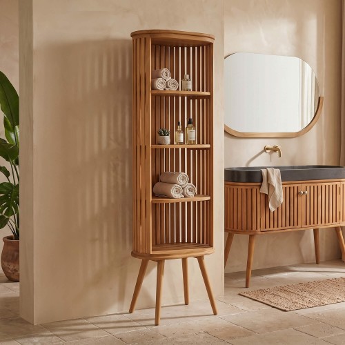 Massief teakhouten badkamerzuil - Keya