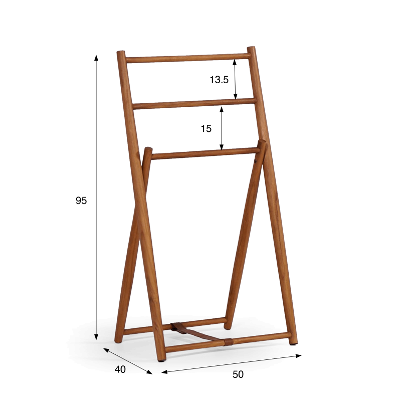 Massief teak handdoekenrek - Cannella
