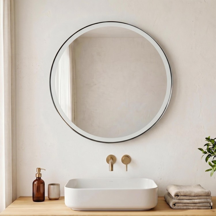 Ronde spiegel 70 cm met metalen frame