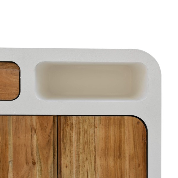 Dressoir voor de eetkamer in betonlook en massief acaciahout - Mineralis