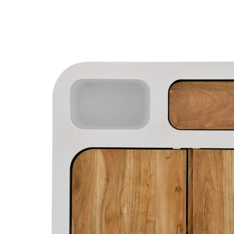 Dressoir voor de eetkamer in betonlook en massief acaciahout - Mineralis