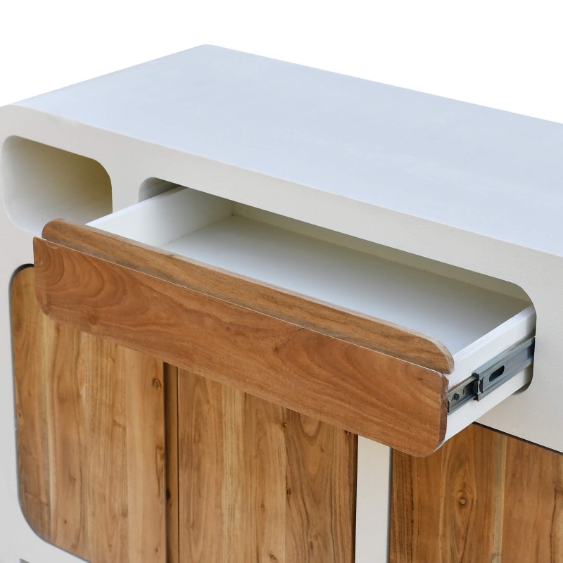 Dressoir voor de eetkamer in betonlook en massief acaciahout - Mineralis