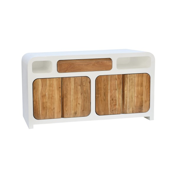 Dressoir voor de eetkamer in betonlook en massief acaciahout - Mineralis