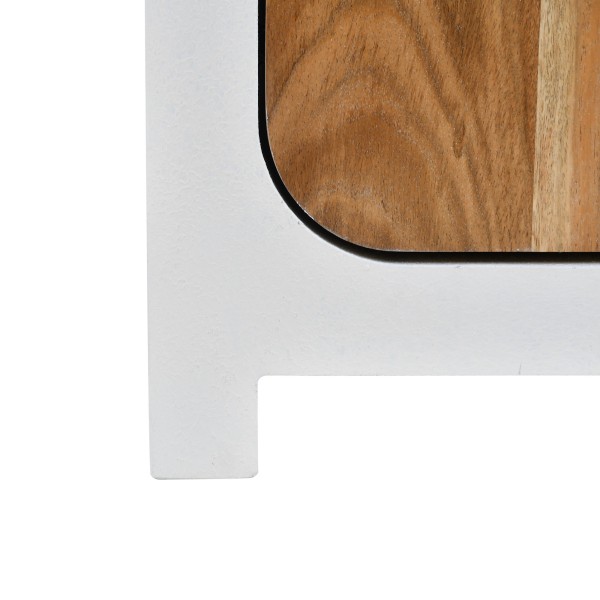 TV-meubel in betonlook en massief acaciahout 140 cm - Mineralis