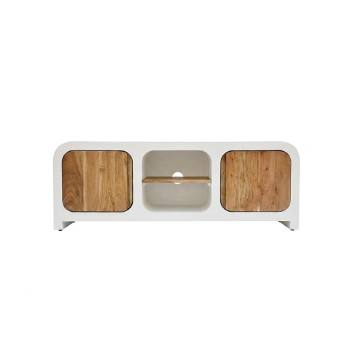 TV-meubel in betonlook en massief acaciahout 140 cm - Mineralis