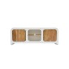 TV-meubel in betonlook en massief acaciahout 140 cm - Mineralis