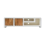 TV-meubel in betonlook en massief acaciahout 180 cm - Mineralis