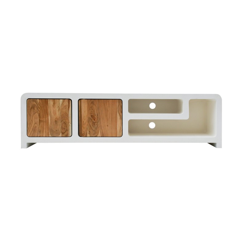 TV-meubel in betonlook en massief acaciahout 180 cm - Mineralis