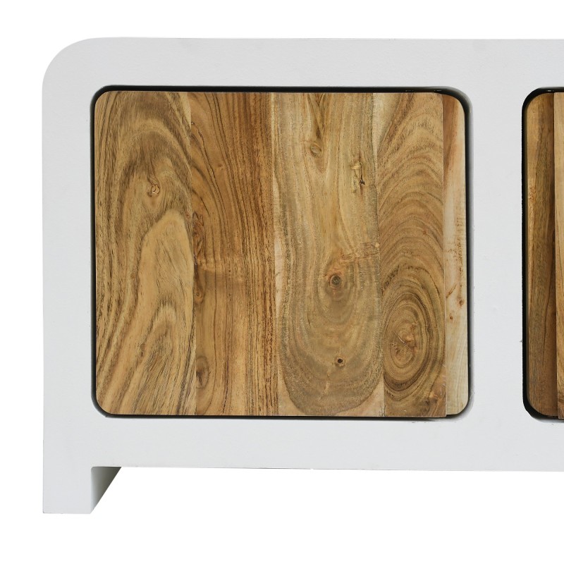 TV-meubel in betonlook en massief acaciahout 180 cm - Mineralis