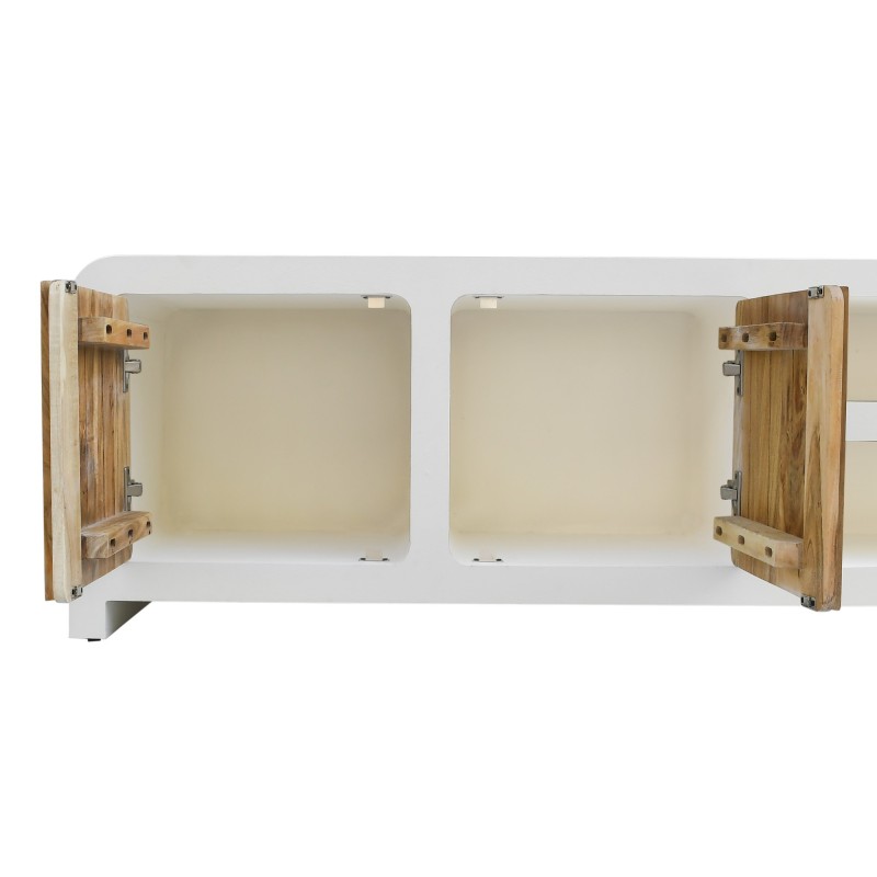 TV-meubel in betonlook en massief acaciahout 180 cm - Mineralis