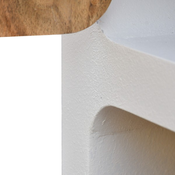 Badkamer kolomkast in betonlook en massief acaciahout - Mineralis