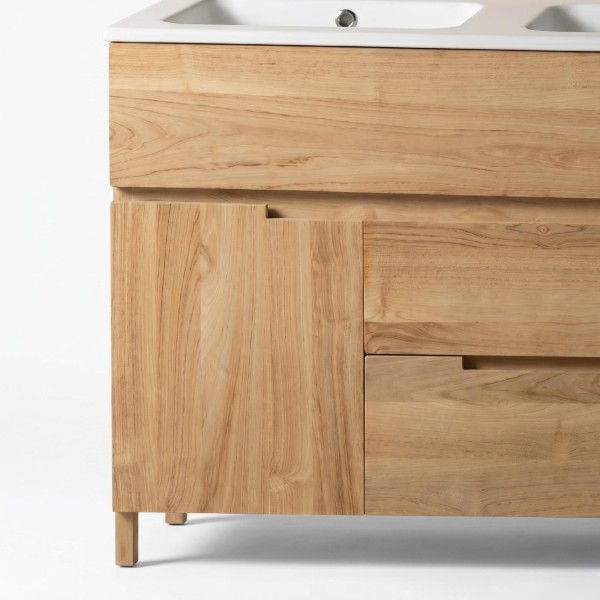 Badkamermeubel in massief teakhout 120 cm, matte afwerking - Olwen