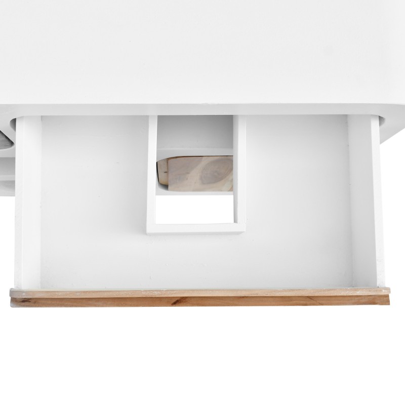 Wastafelonderkast in betonlook en massief acaciahout 140 cm - Mineralis
