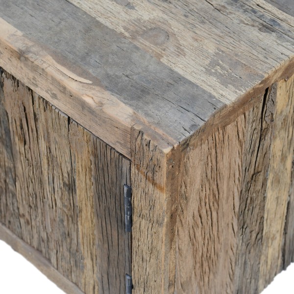 TV-meubel in donker, ruw oud hout 160 cm - Antique