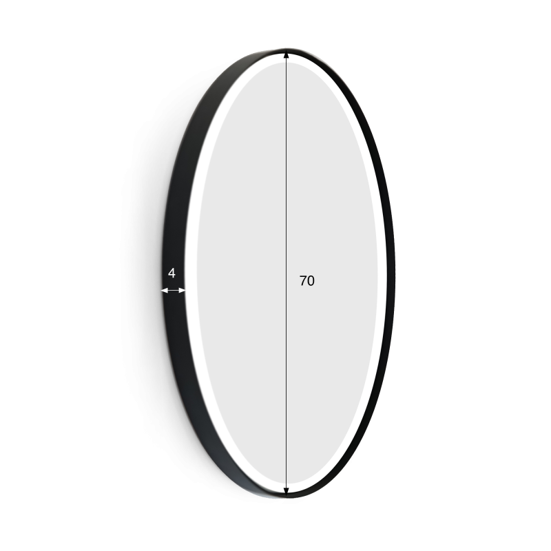 Ronde spiegel van 70 cm met ijzeren frame
