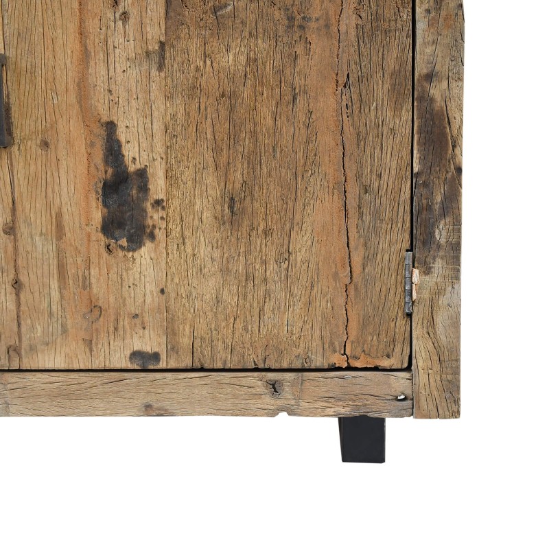 Dressoir in massief, ruw oud hout 200 cm - Antique