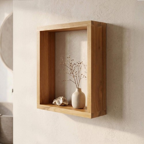 Teakhouten wandplank 25 x 35 cm