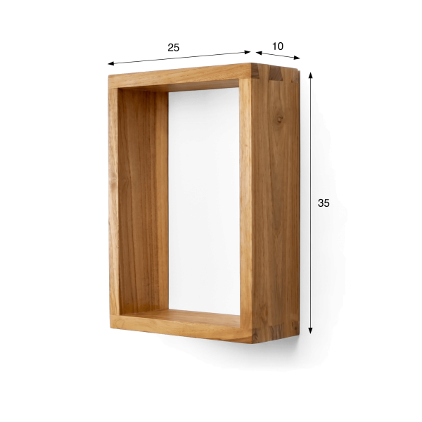 Teakhouten wandplank 25 x 35 cm