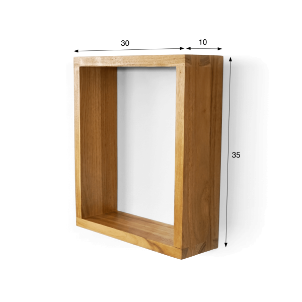 Teakhouten wandplank 30 x 35 cm