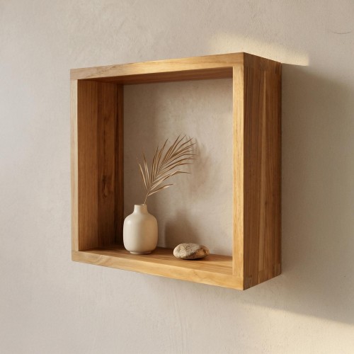Teakhouten wandplank 40 x 35 cm