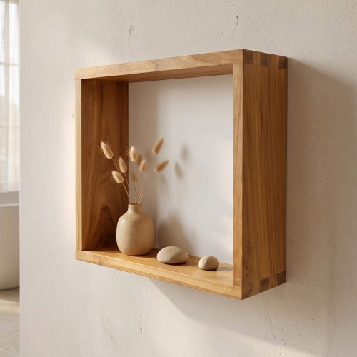 Teakhouten wandplank 45 x 35 cm