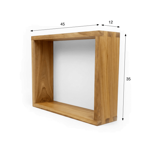 Teakhouten wandplank 45 x 35 cm