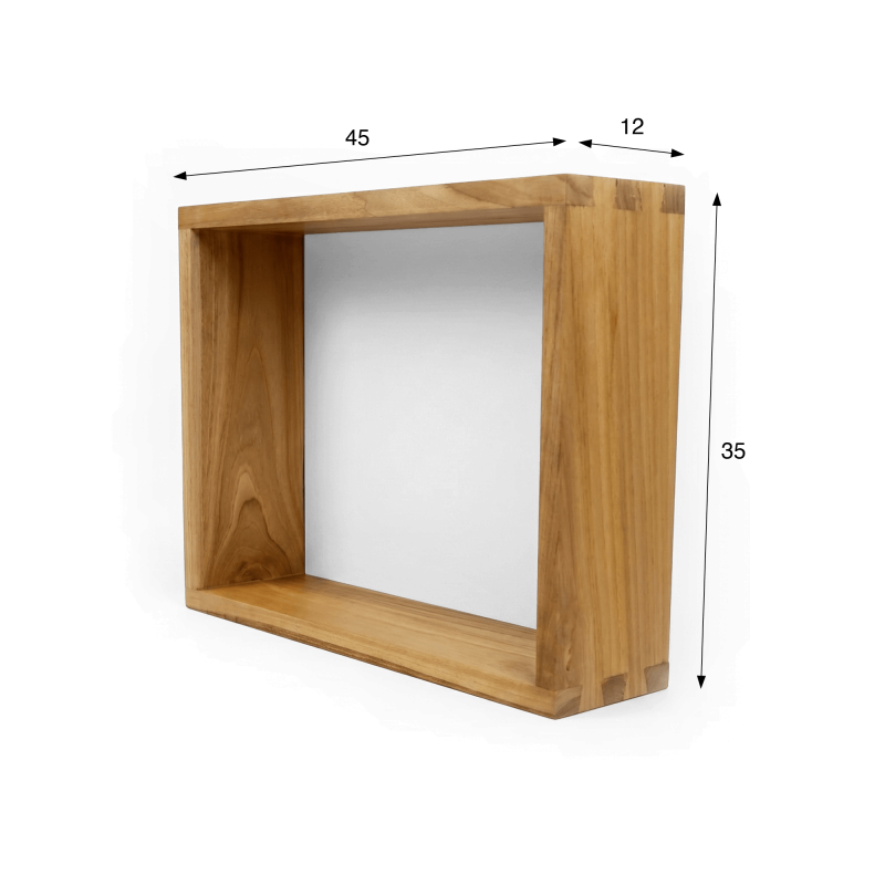 Teakhouten wandplank 45 x 35 cm