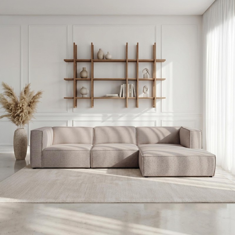Hoekbank voor 5 personen met rechte chaise longue - Isla