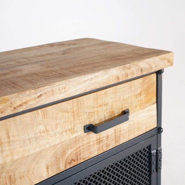 Wastafelmeubel in hout en metaal 80 cm - Cambridge