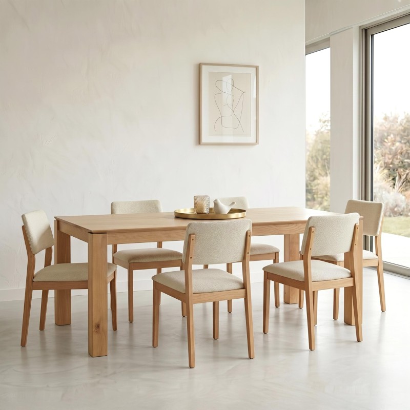 Eettafel in massief eikenhout 200 cm - Yseult