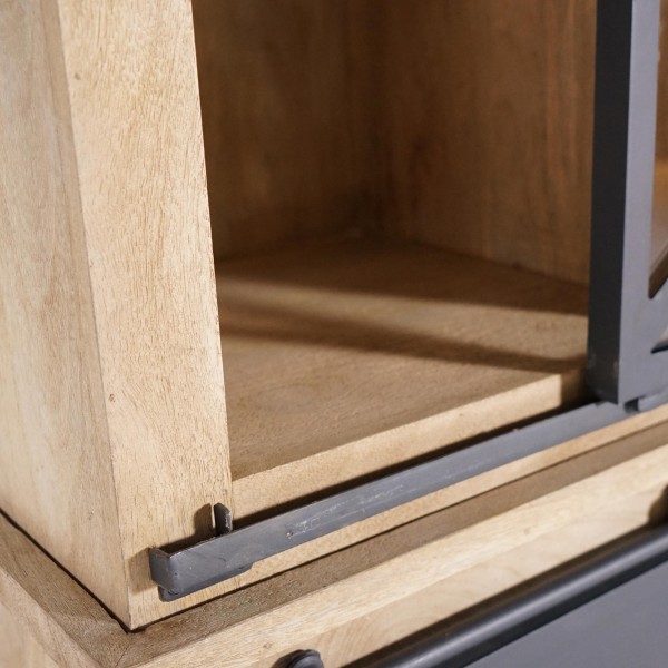 Buffetkast in massief hout in industriële stijl 140 cm - Detroit