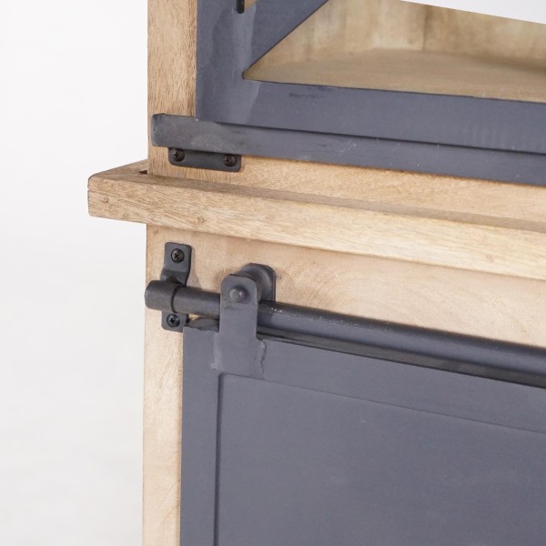 Buffetkast in massief hout in industriële stijl 140 cm - Detroit