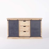 Wastafelmeubel in massief hout en metaal 140 cm - Detroit