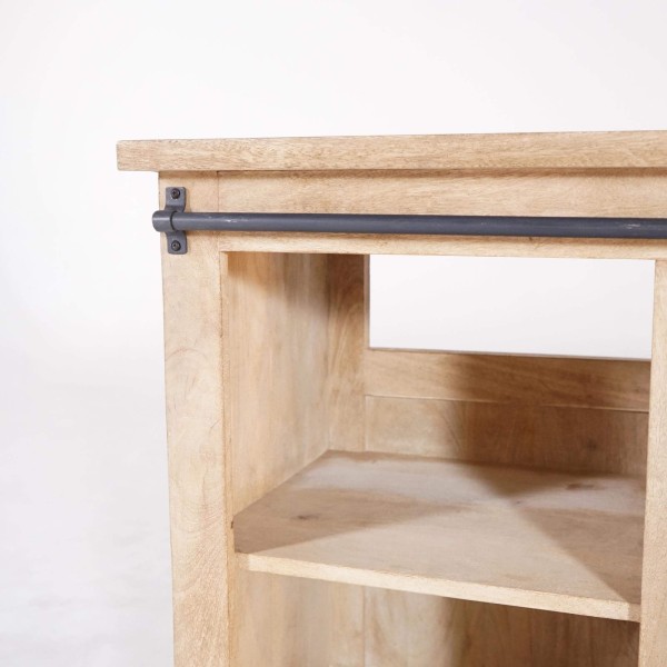 Wastafelmeubel in massief hout en metaal 140 cm - Detroit