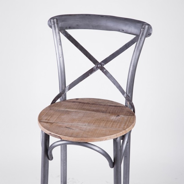 Bistro hoge stoel hout en metaal