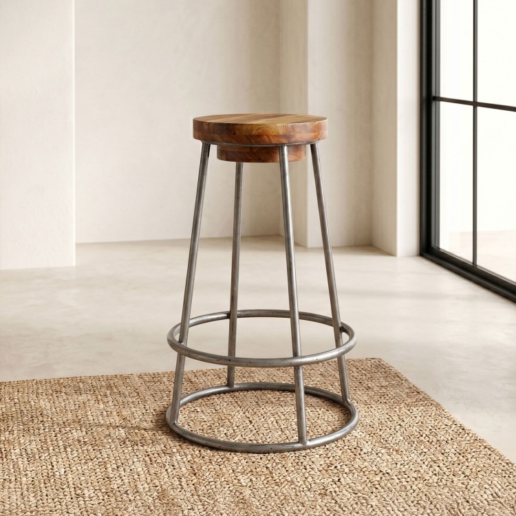 Scandinavische kruk hout en metaal - Scandus