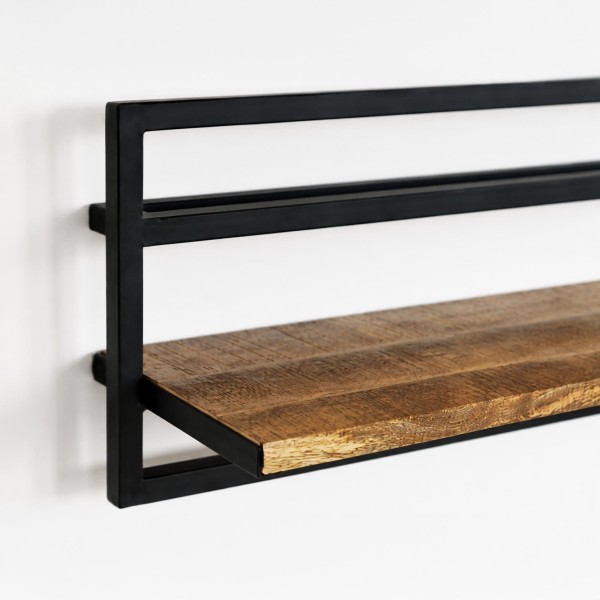 Houten en metalen rek 70 x 30 - Selfsh