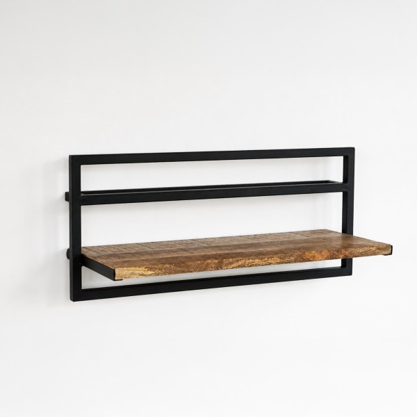 Houten en metalen rek 70 x 30 - Selfsh